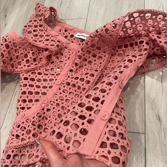 Self-Portrait Ruffled Heavy Lace Top - Picture 8 of 14